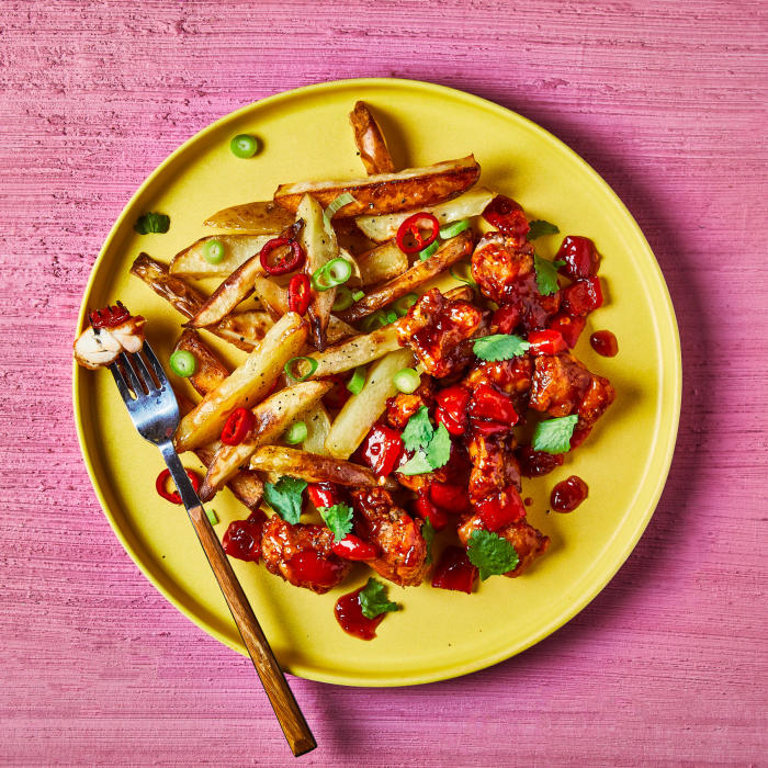 Sticky Chilli Chicken With Salt & Pepper Chips