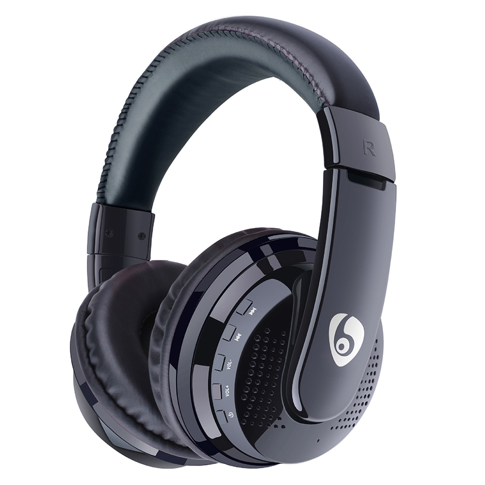 Over ear bass stereo bluetooth headphone wireless headset supports micro sd card radio microphone