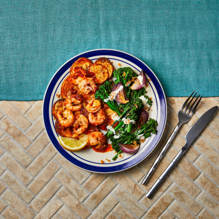 Spanish-Style King Prawns With Crispy Potatoes And Aioli