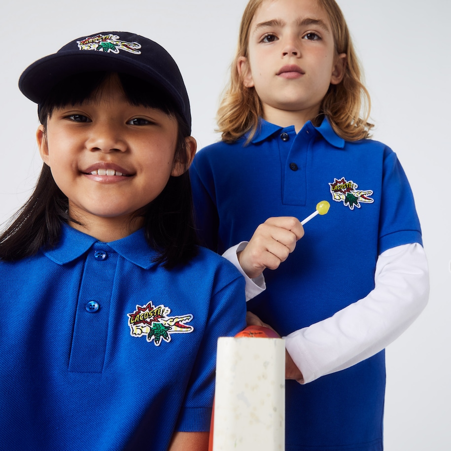 Boys' Lacoste Holiday Badge Cotton Pique Polo