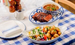 Braised lamb stifado main course at Mamma Mia The Party