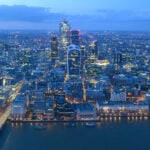 Panoramic London skyline and the River Thames from The View from The Shard