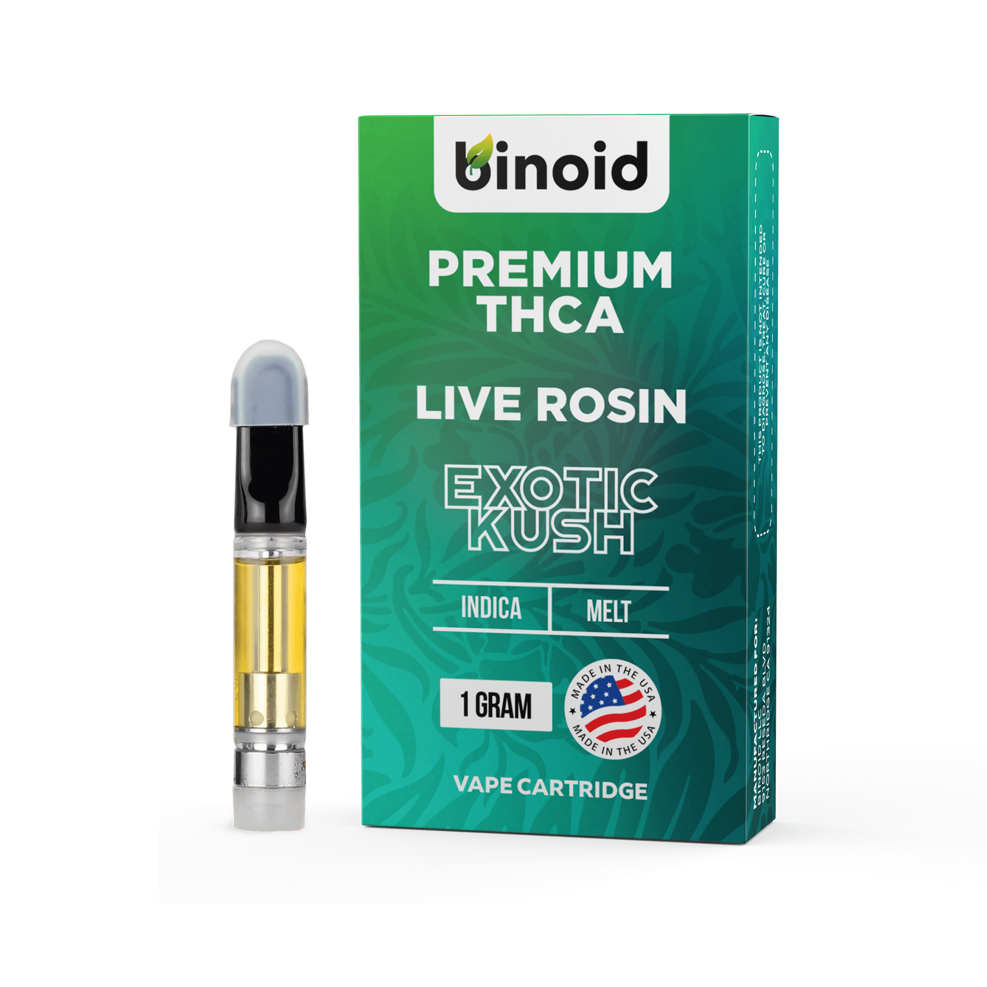 Binoid THCA Live Rosin vape cartridge