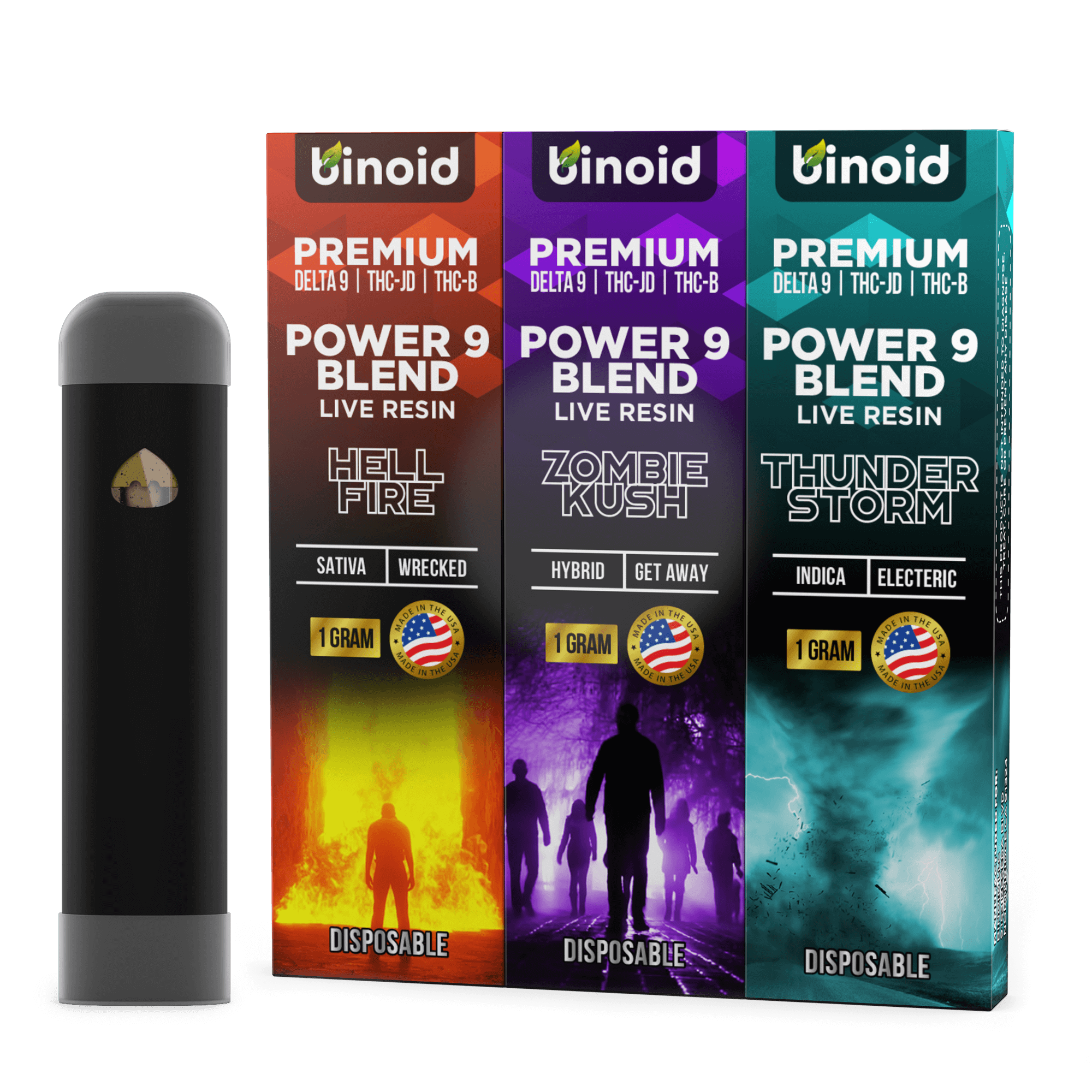 Binoid Power 9 Blend live resin disposable
