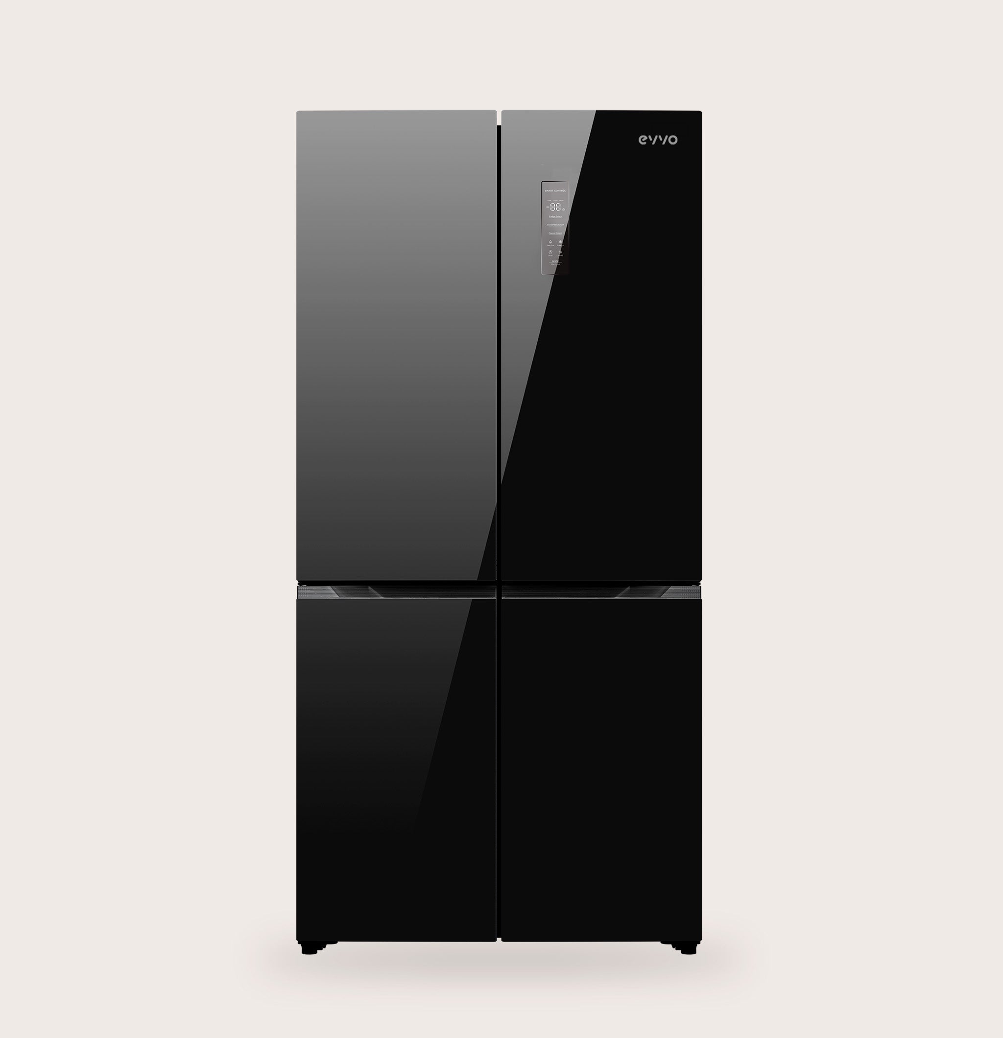 Frigorífico EVVO F80B Glass de cuatro puertas