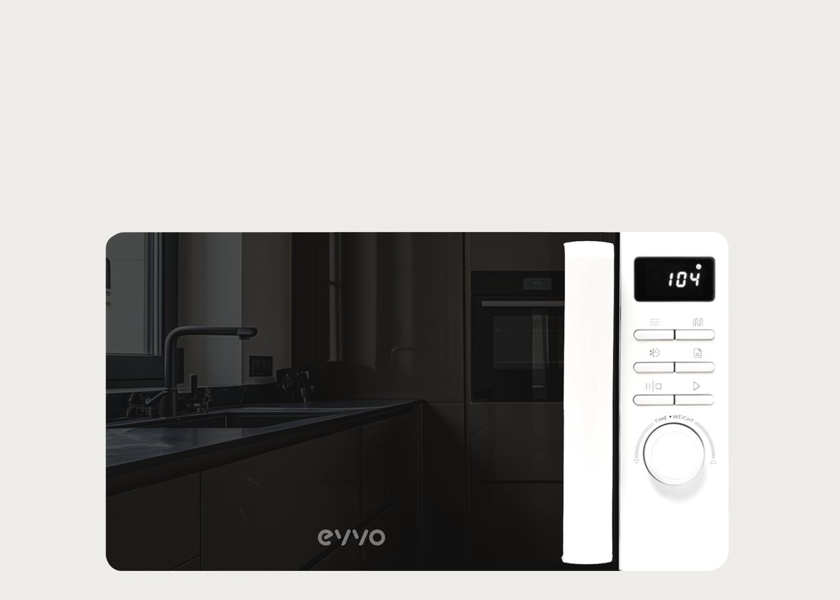 Microondas EVVO M20 con acabado espejo