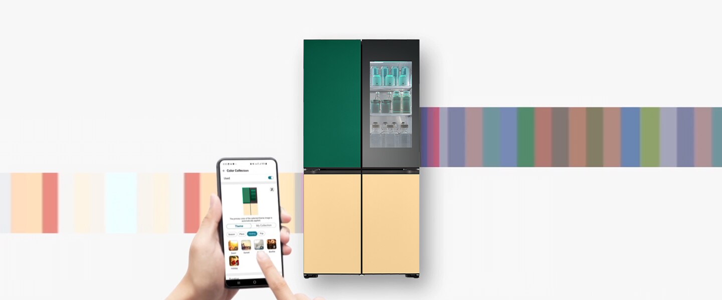 Luces LED de colores del refrigerador LG MoodUP