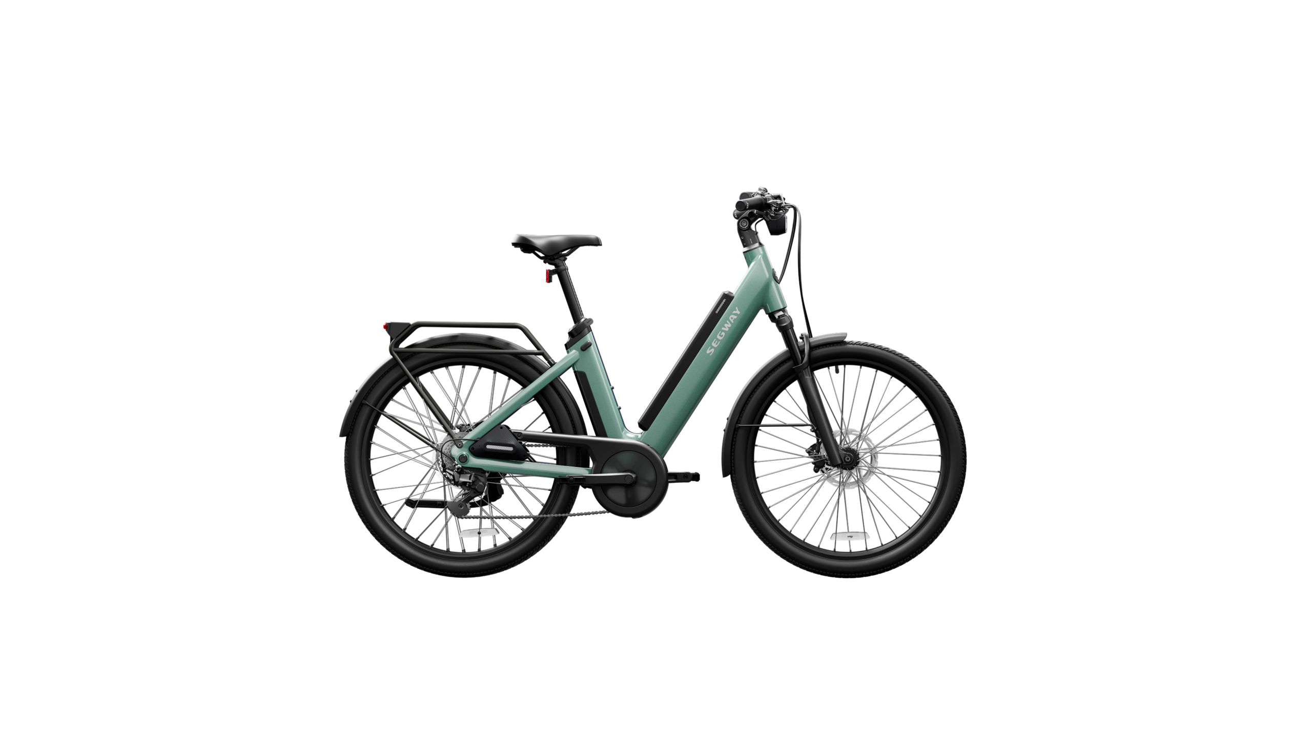 Green Segway Myon eBike shown from the side
