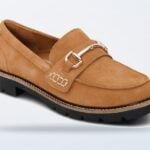 Aetrex Collette tan suede arch support loafer