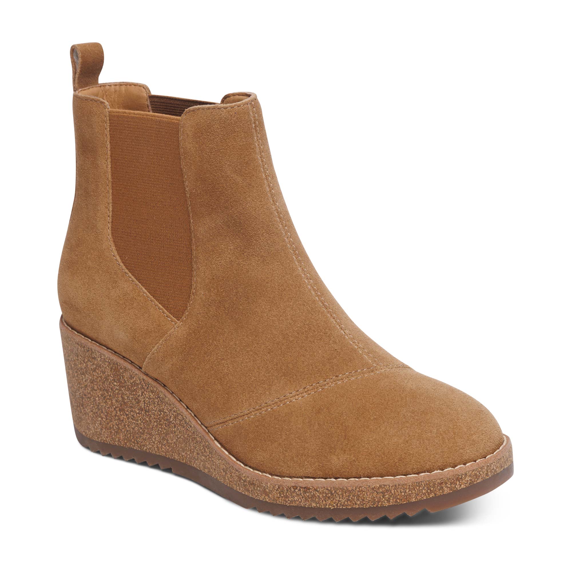 Aetrex Dawn honey wedge boot