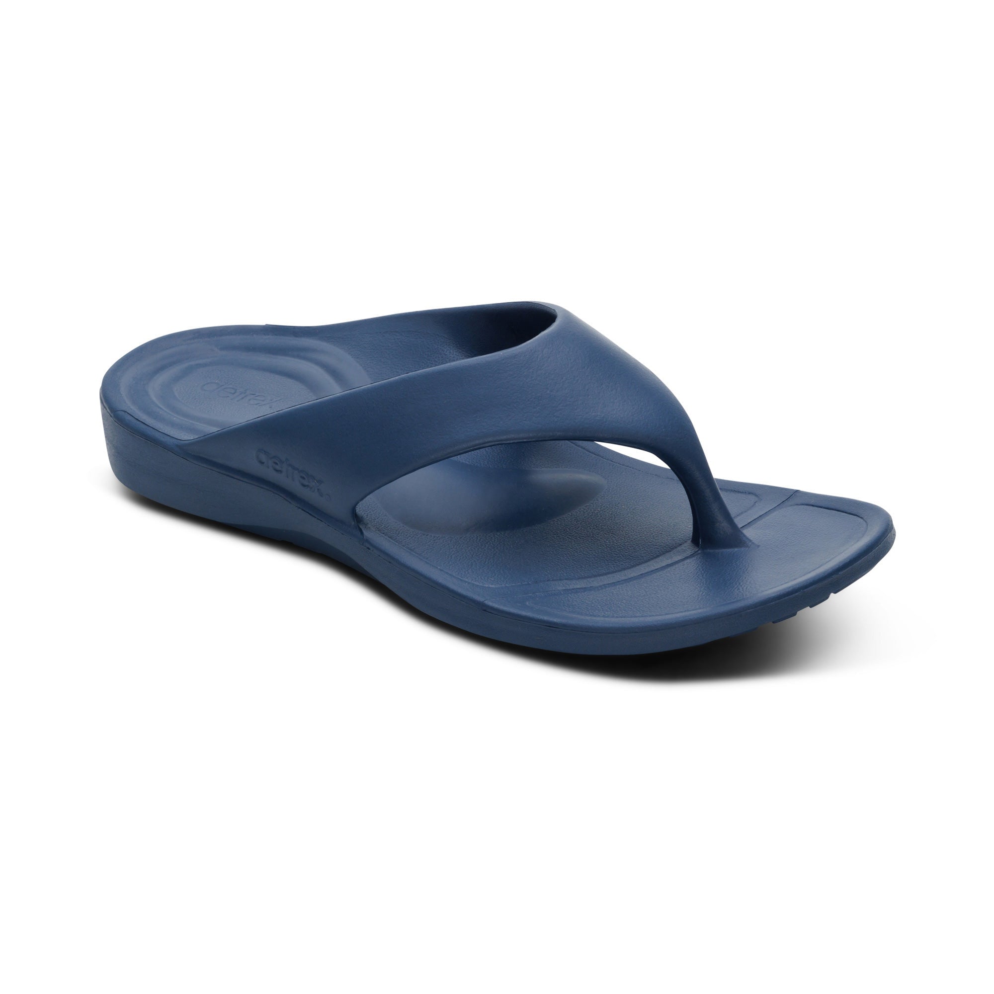 Blue Aetrex Maui orthotic men's flips