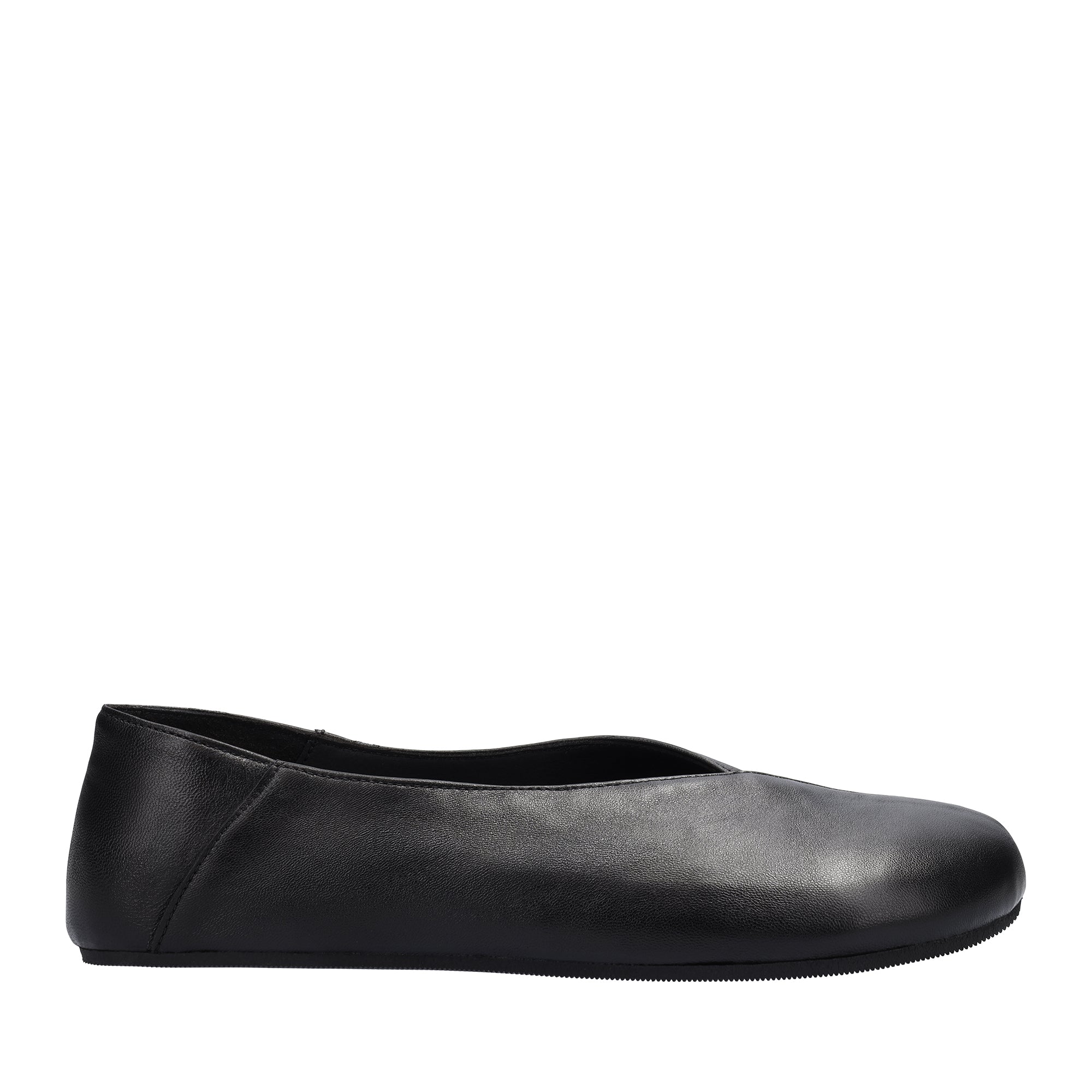 Groundies Curve Women Ballerina aus schwarzem Leder