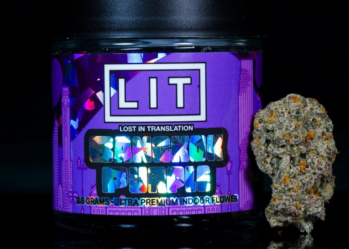 Bangkok Purple THCA flower jar from Lost In Translation, Inc