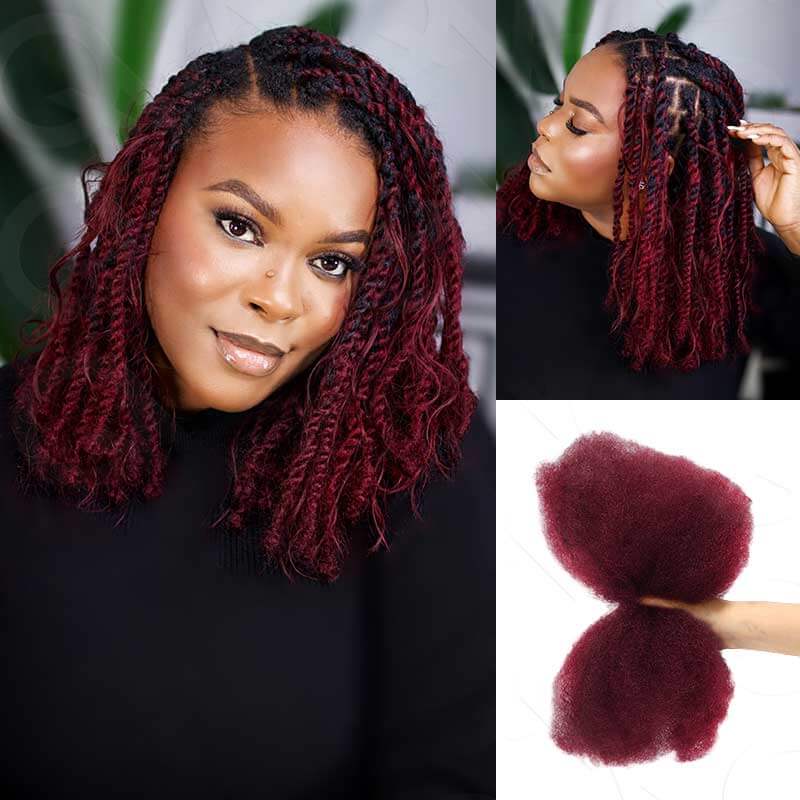 QVR Afro kinky bulk human hair for braiding