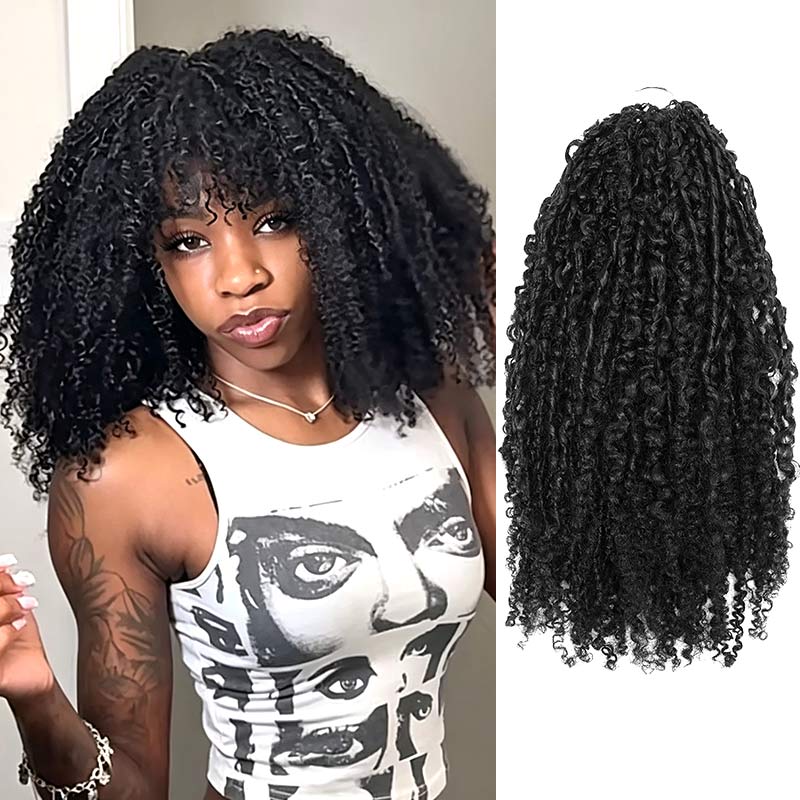 QVR natural black Afro twist curly crochet hair