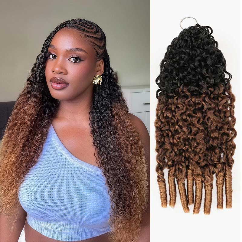 QVR ombre Burmese curly crochet hair