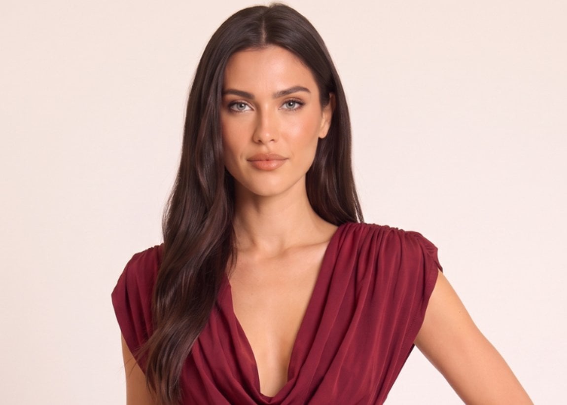 Wine shoulder pad draped mini dress by Rebellious Fashion