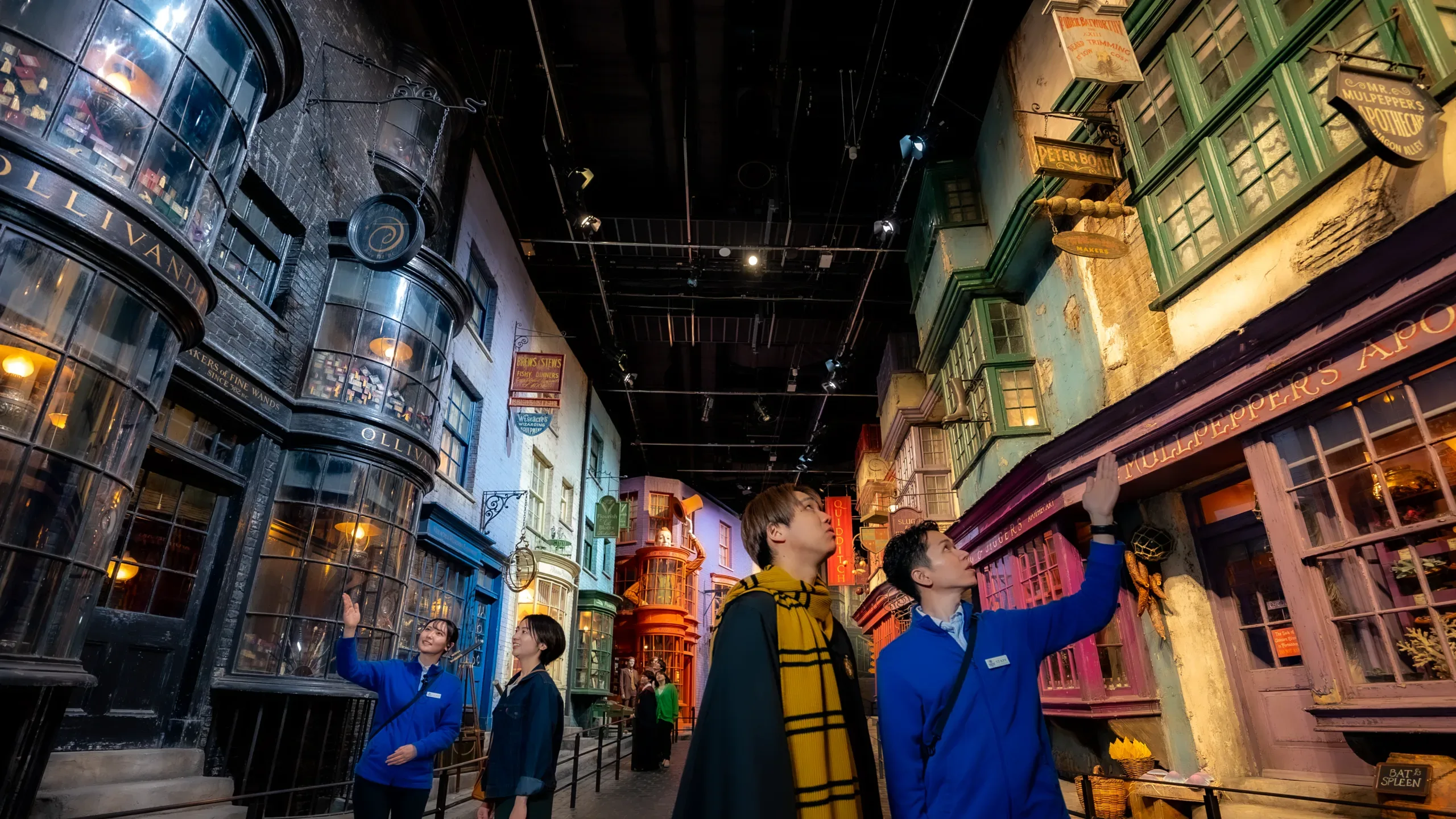 The detailed Diagon Alley film set at Studio Tour Tokyo