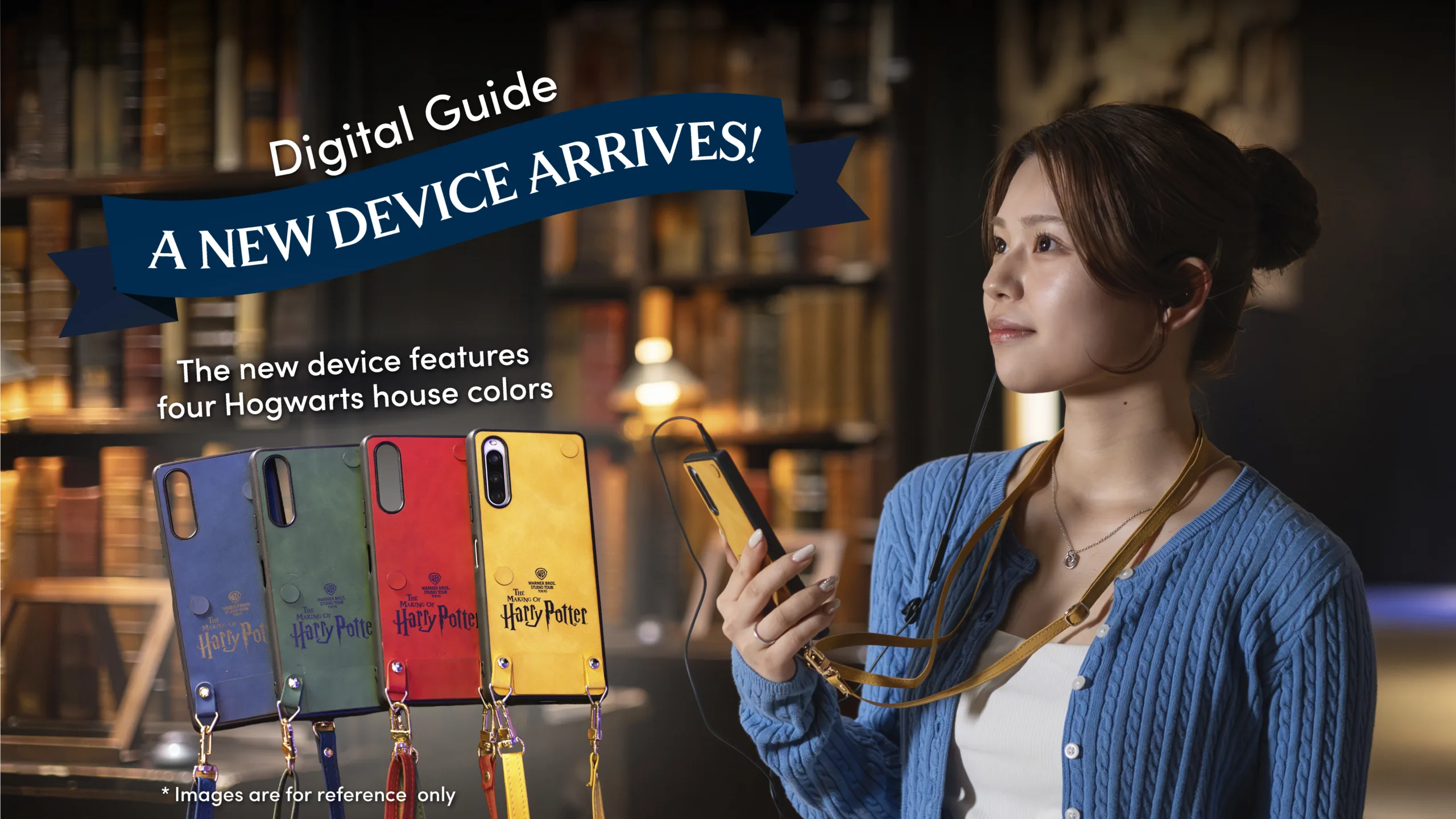 House-colored digital guide devices for Studio Tour Tokyo