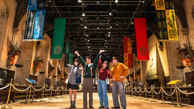 Visitors entering the Great Hall set at Studio Tour Tokyo