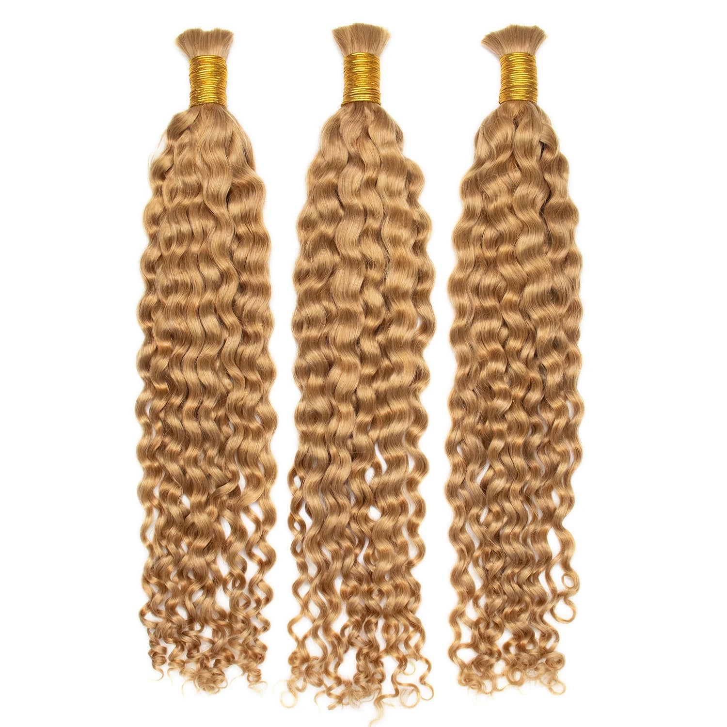 #27 honey blonde Spanish curl human bulk hair