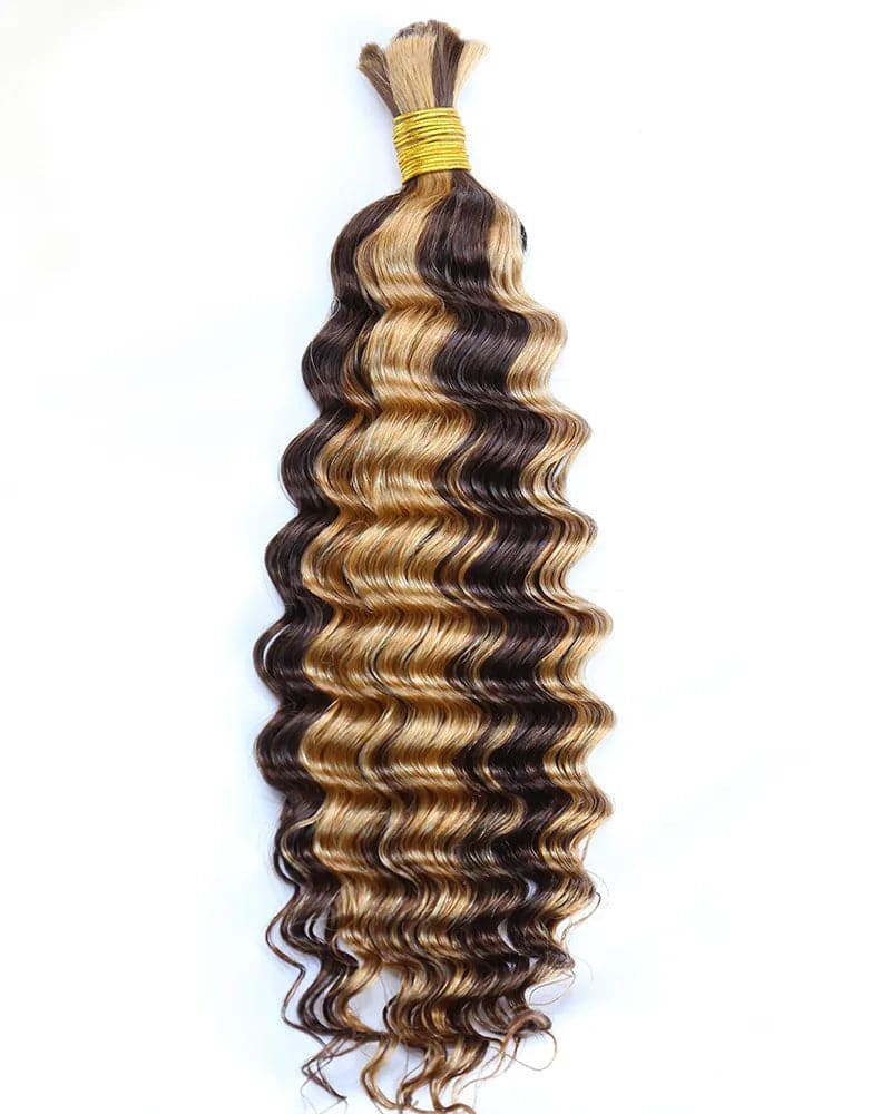 #4/#27 piano color deep wave bulk hair