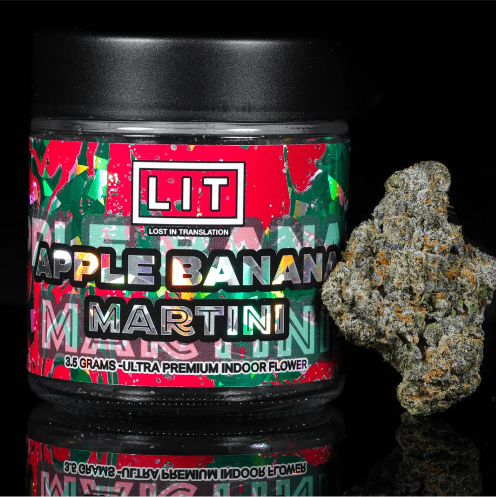 Apple Banana Martini THCA flower buds pictured on its Lit Farms listing