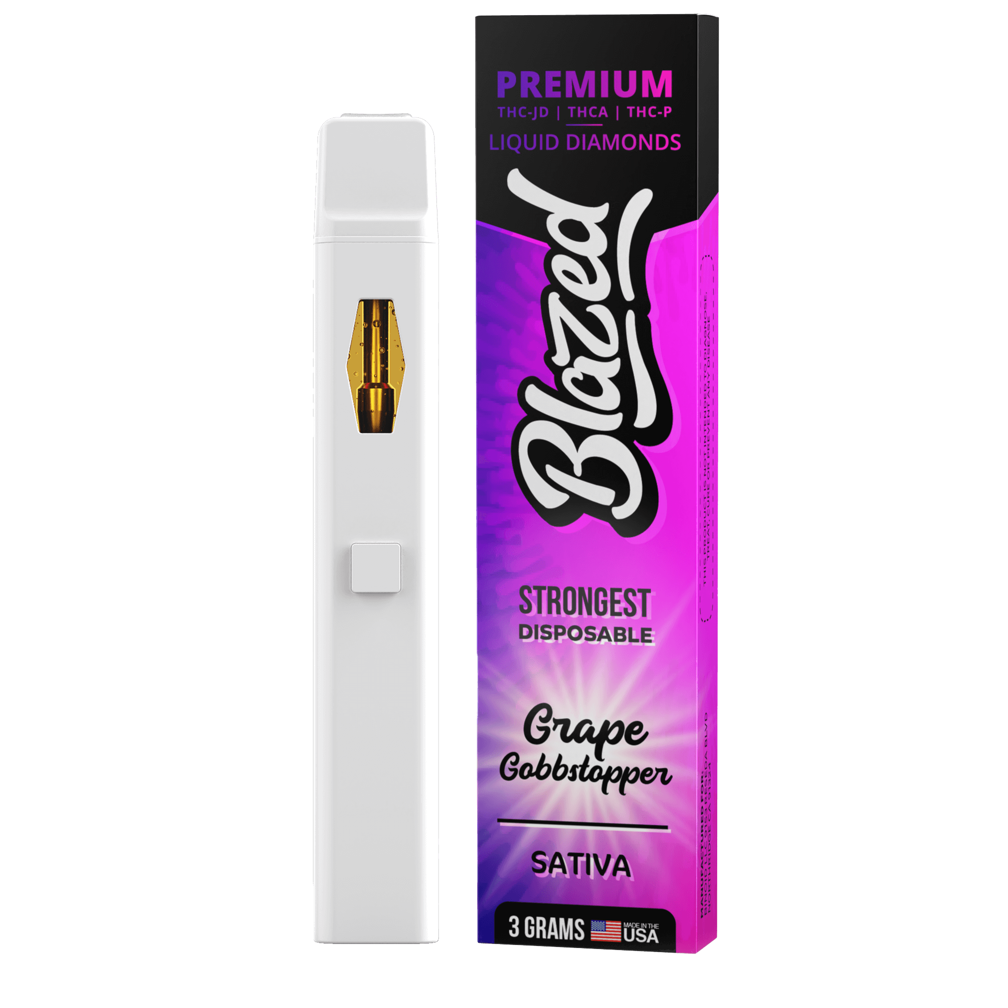 Blazed disposable vape in Grape Gobbstopper style