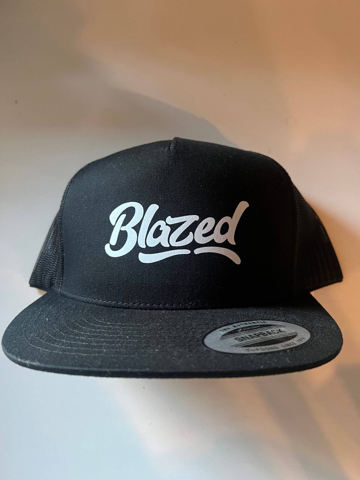 Blazed black snapback hat