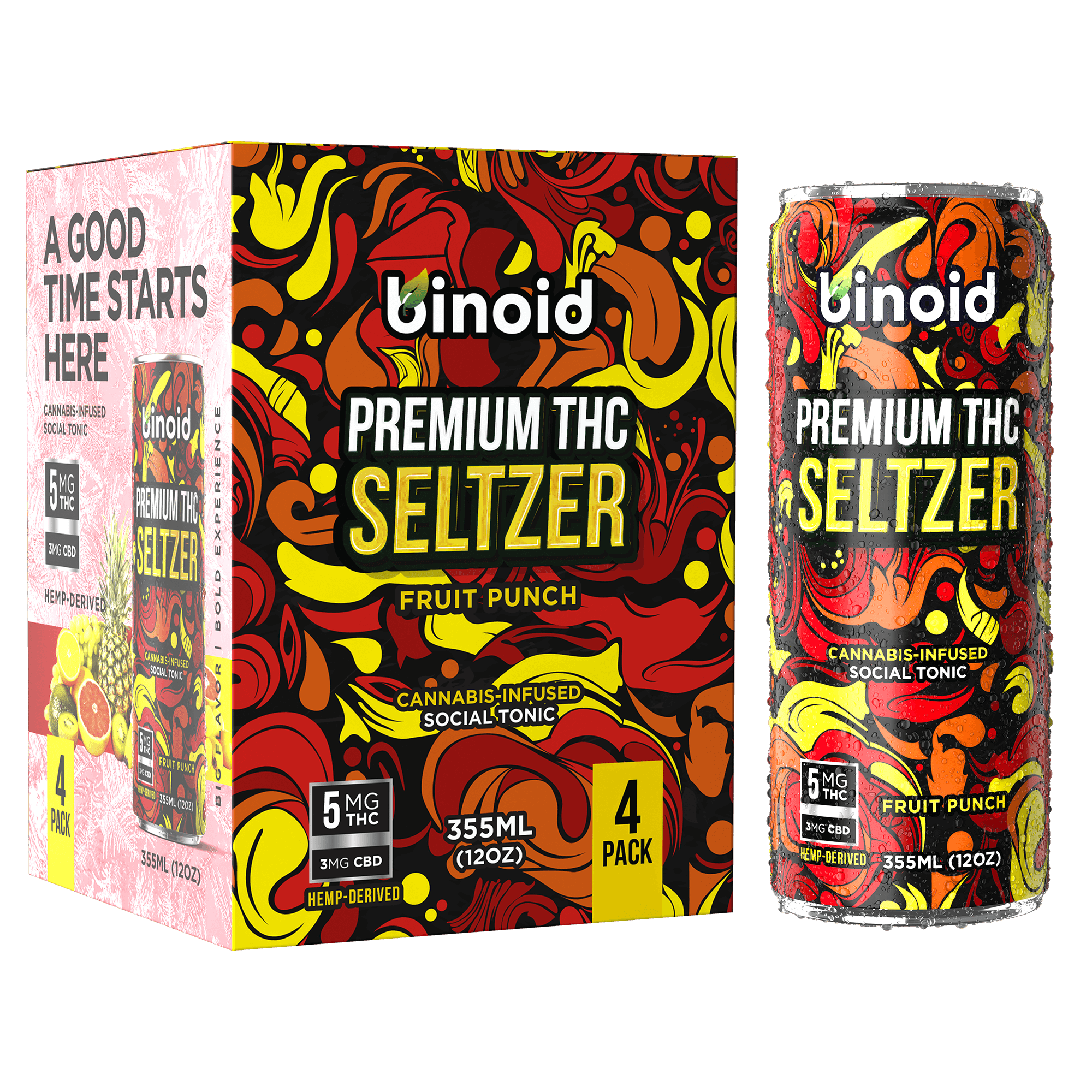 THC seltzer pack with can