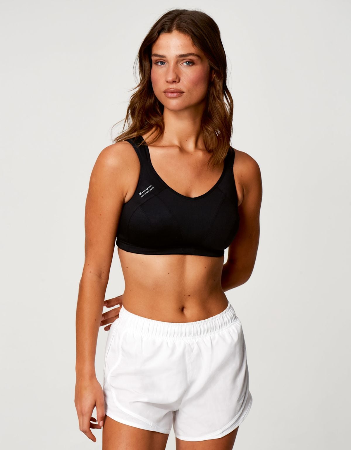 Black Active Multi sports bra shown from the front
