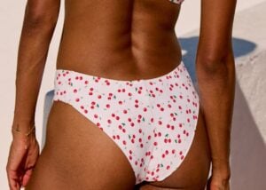 Model wearing a Copacabana bikini top