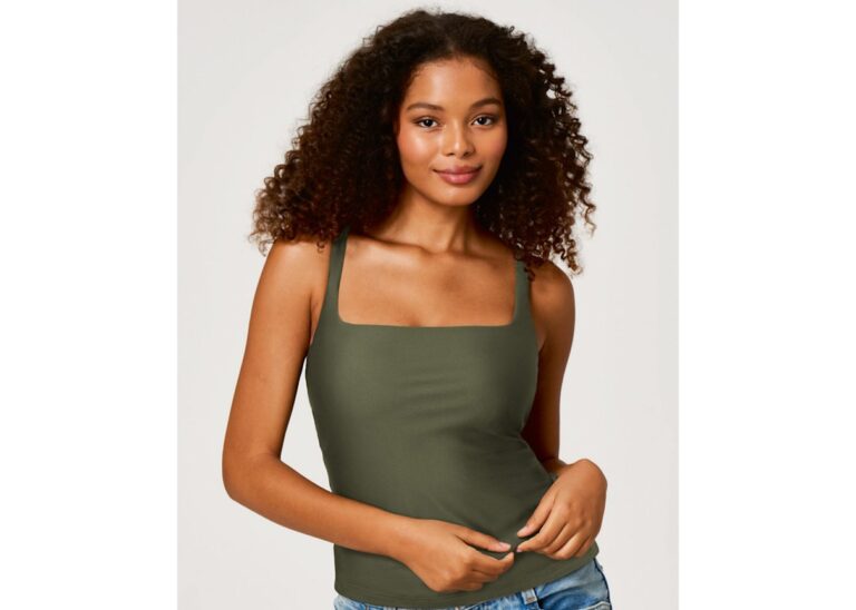 Bravissimo Square Neck Strappy Top in khaki