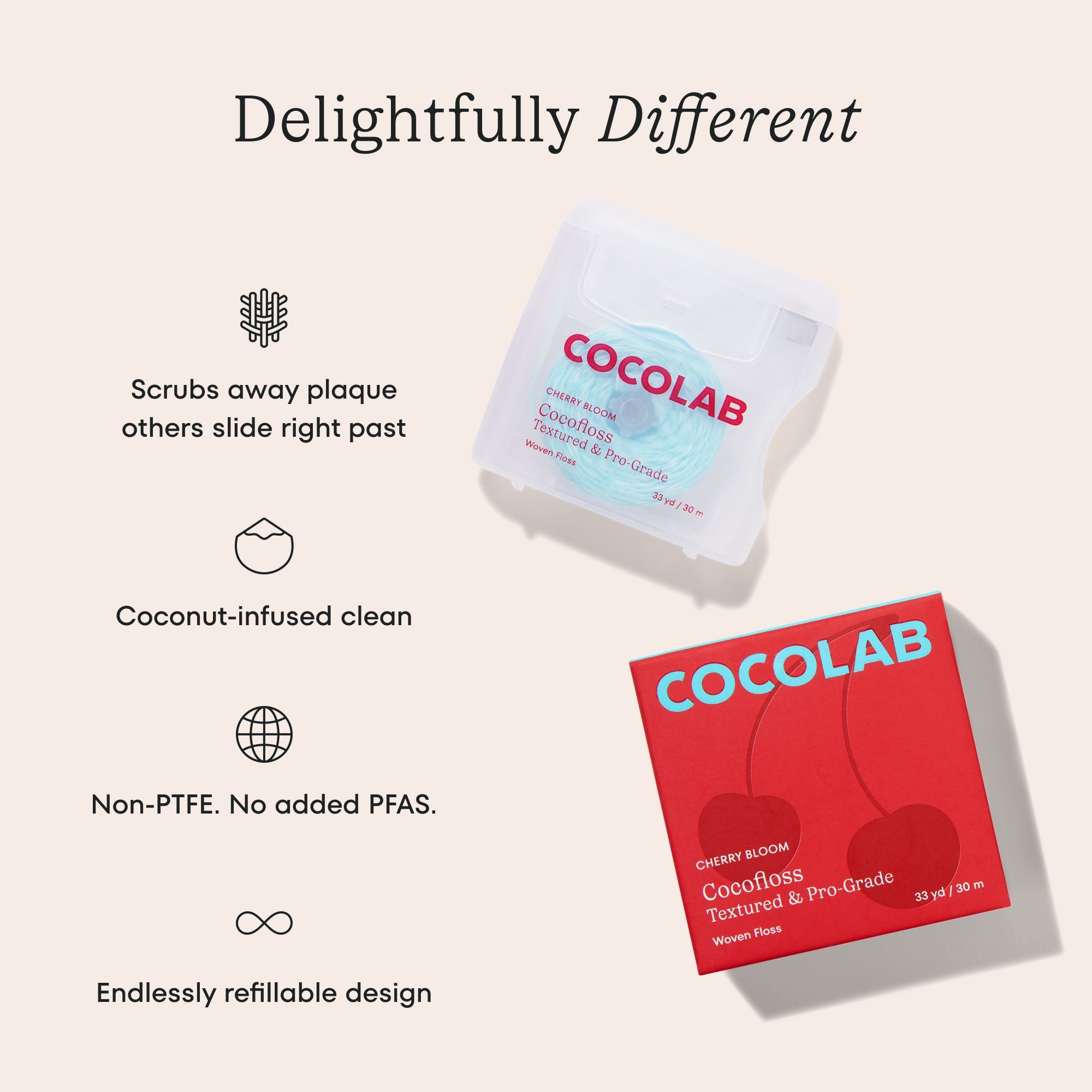 Cherry Bloom Cocofloss dental floss