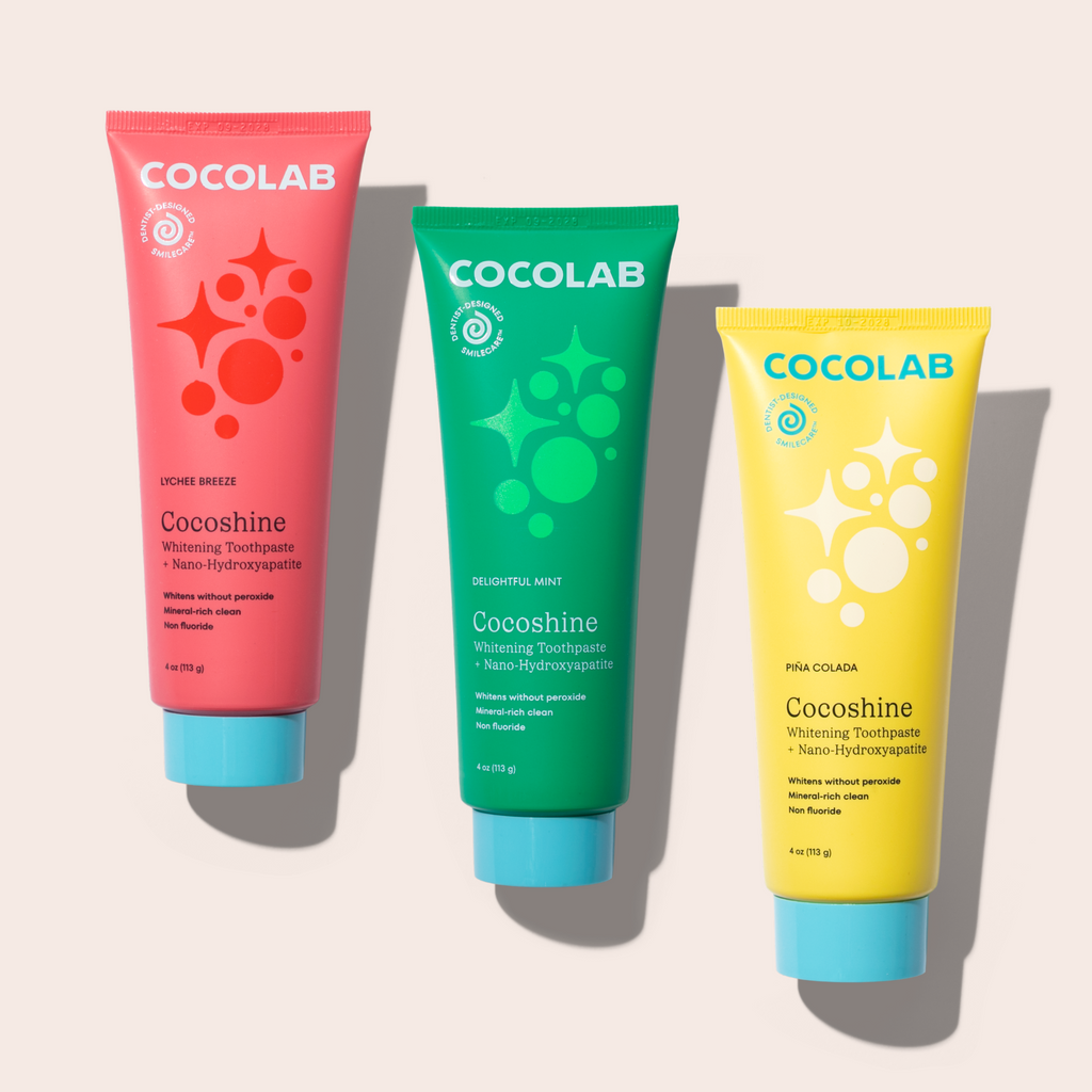Cocoshine Trio toothpaste tubes