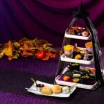 Halloween-themed afternoon tea spread at the Backlot Cafe