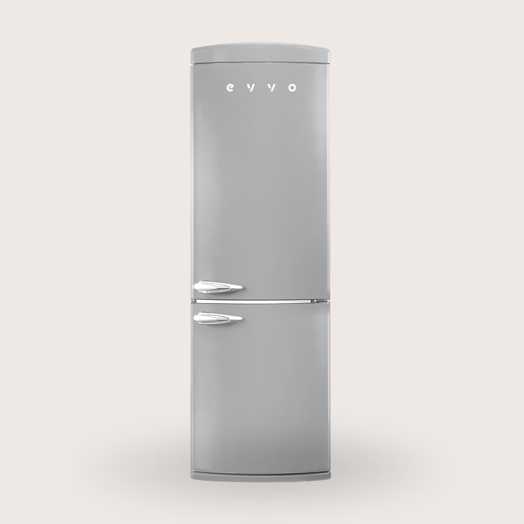 Frigorífico combi EVVO Home F60 Retro en acabado gris