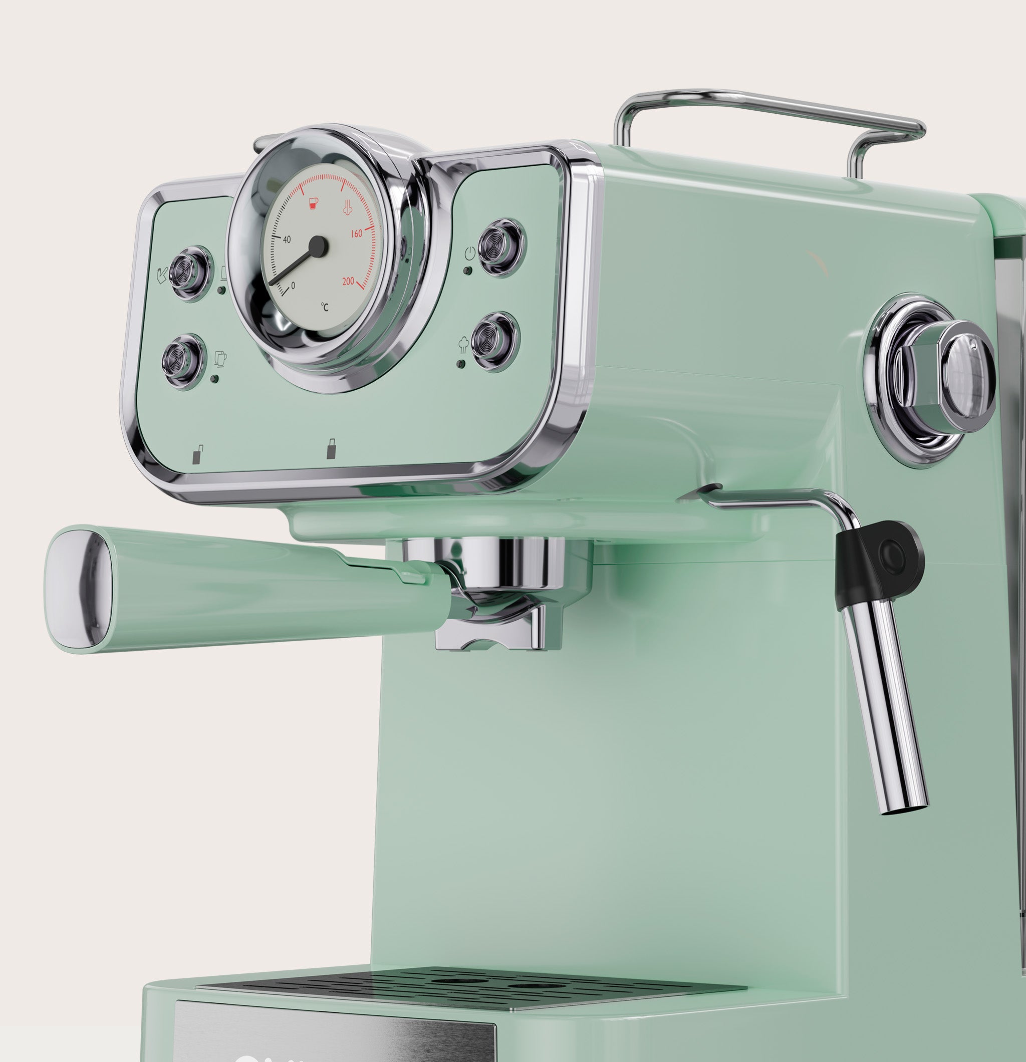 Detalle de la cafetera Espresso EVVO Intensa Retro