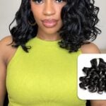 French curl human crochet hair in a defined curl pattern