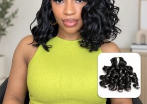 French curl human crochet hair in a defined curl pattern