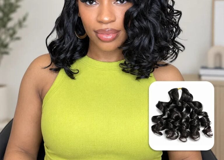 French curl human crochet hair in a defined curl pattern