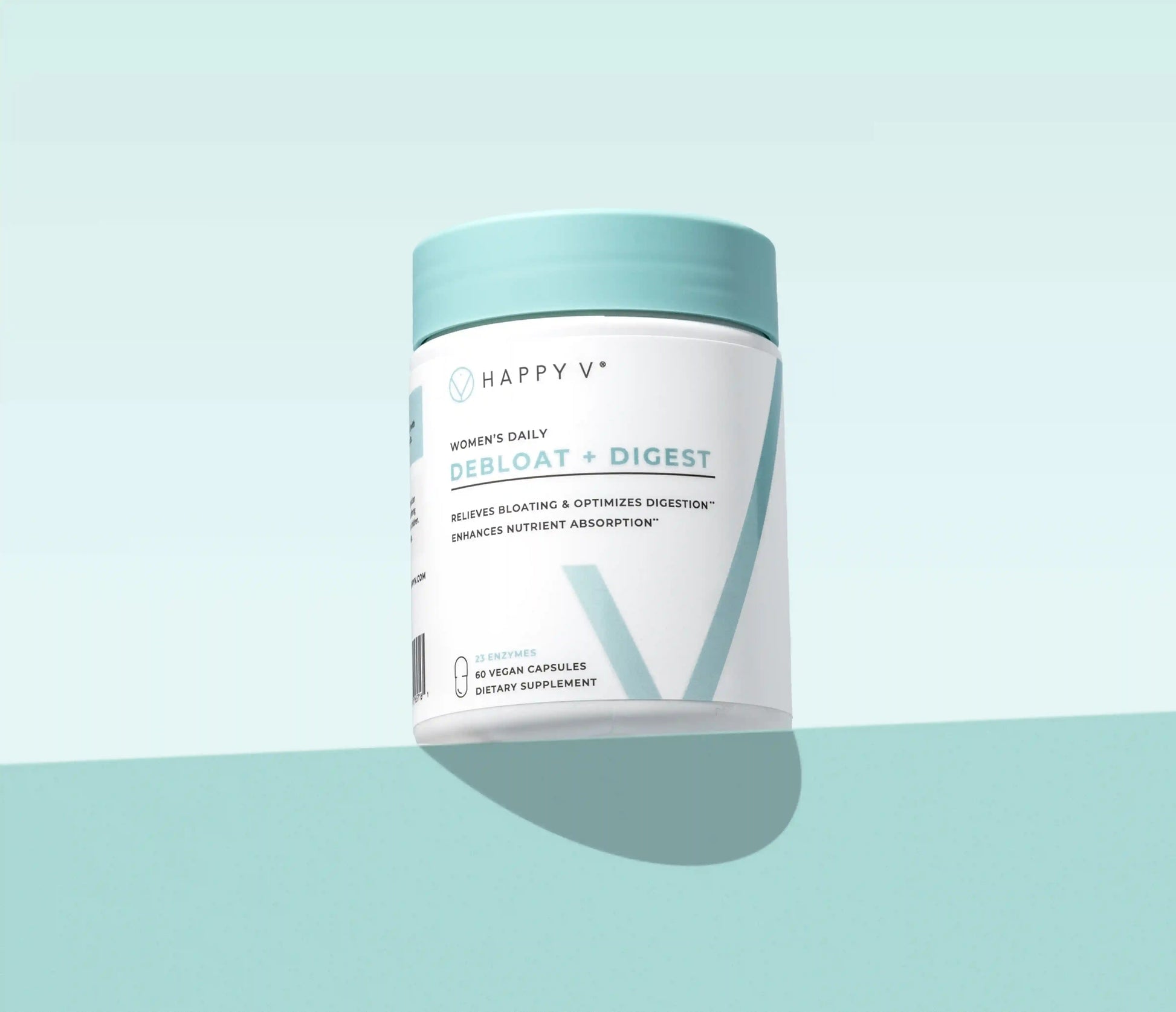 Happy V Debloat + Digest supplement jar