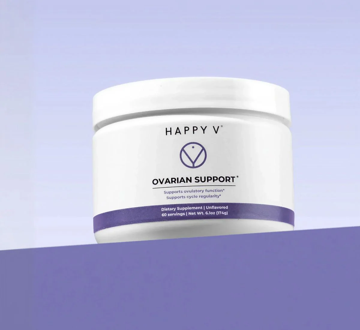 Ovarian Support product on a colored background