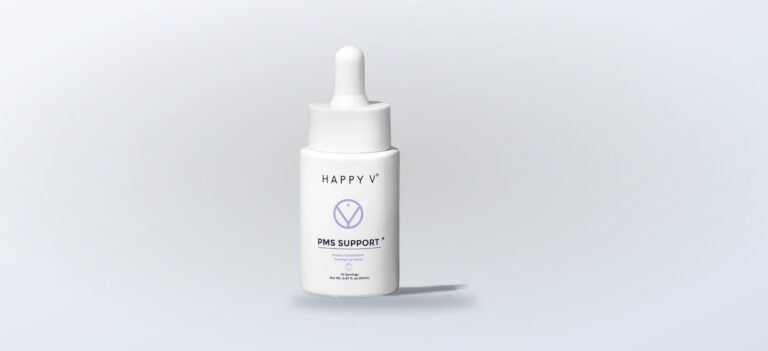 Happy V PMS Support supplement bottle