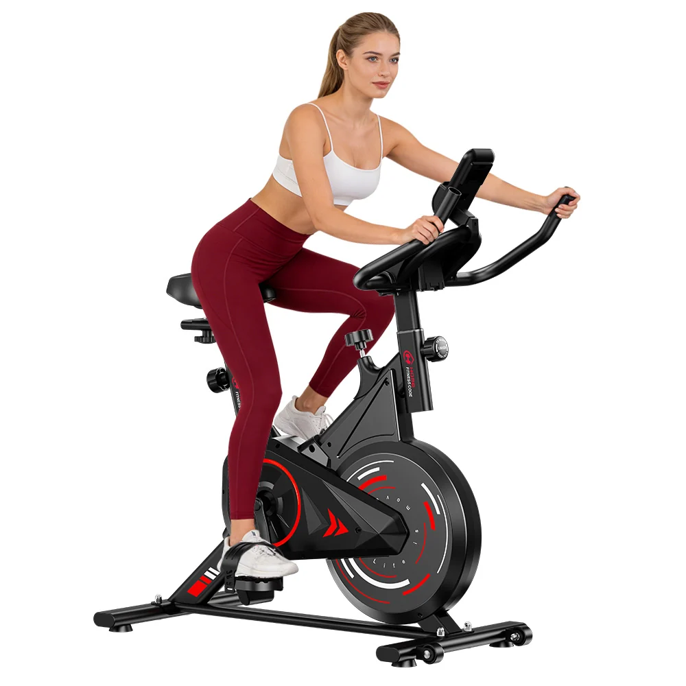 Stationary exercise bike with adjustable resistance