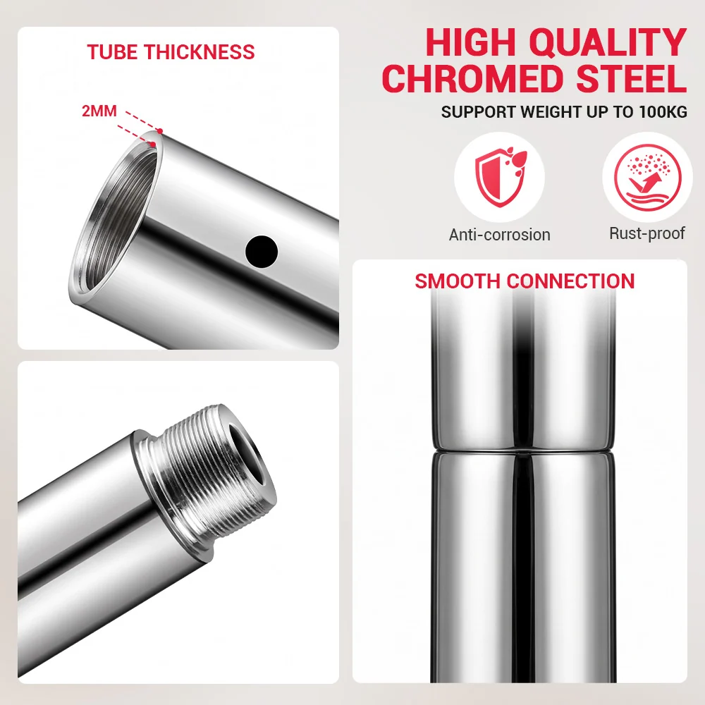 Height adjustable fitness dance pole kit