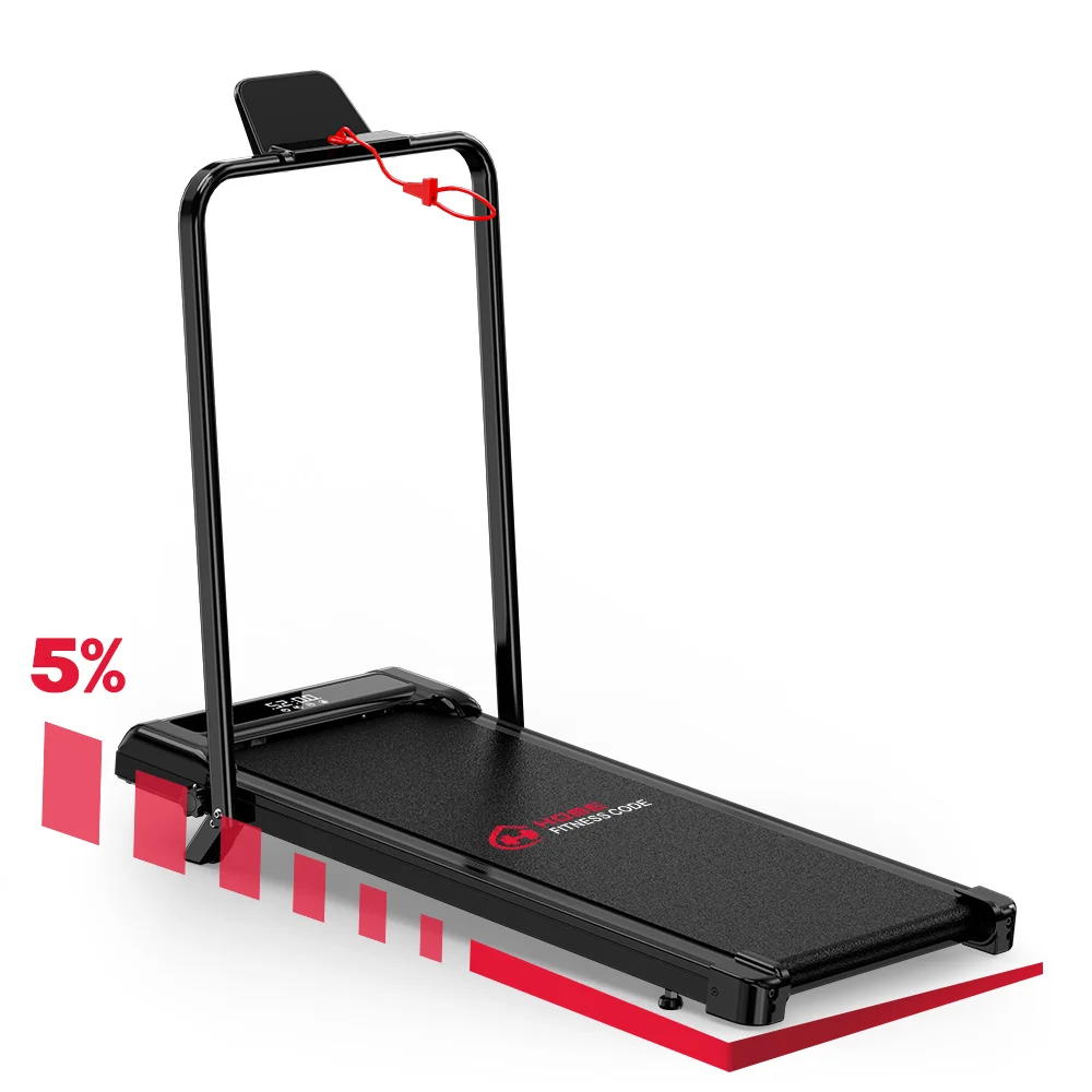Folding treadmill shown on a product background