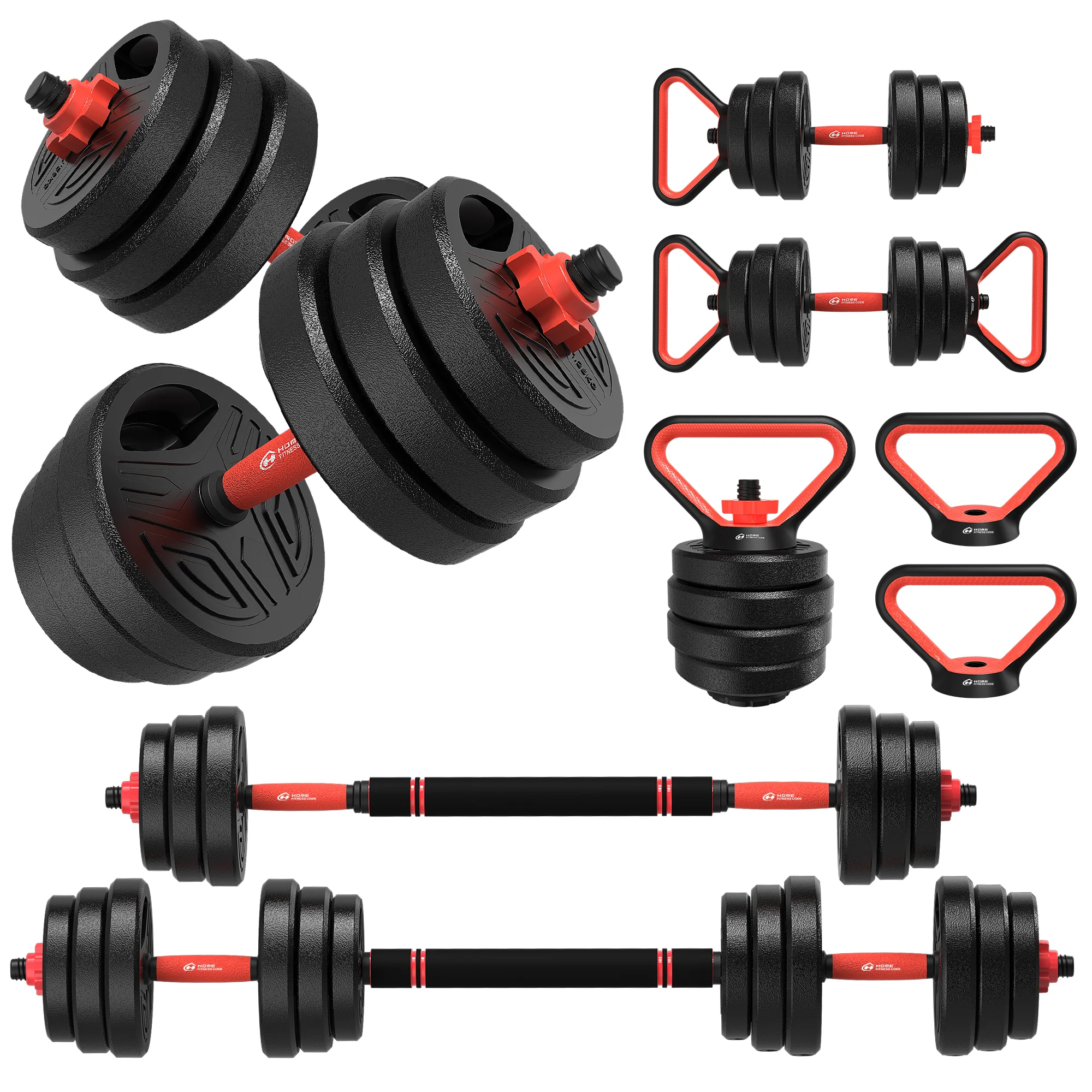 Home Fitness Code 4-In-1 Multifunctional Dumbbell Set with connected handles