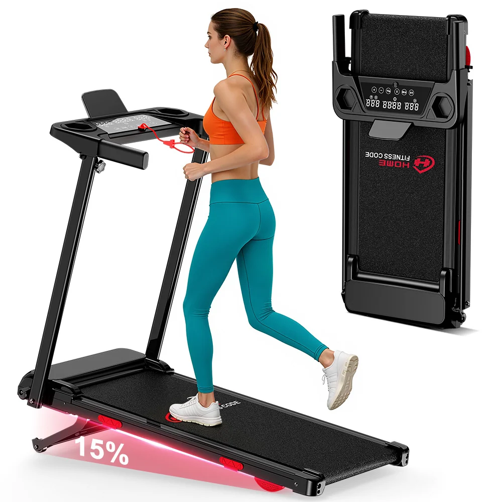 Folding Q5 Pro treadmill with incline