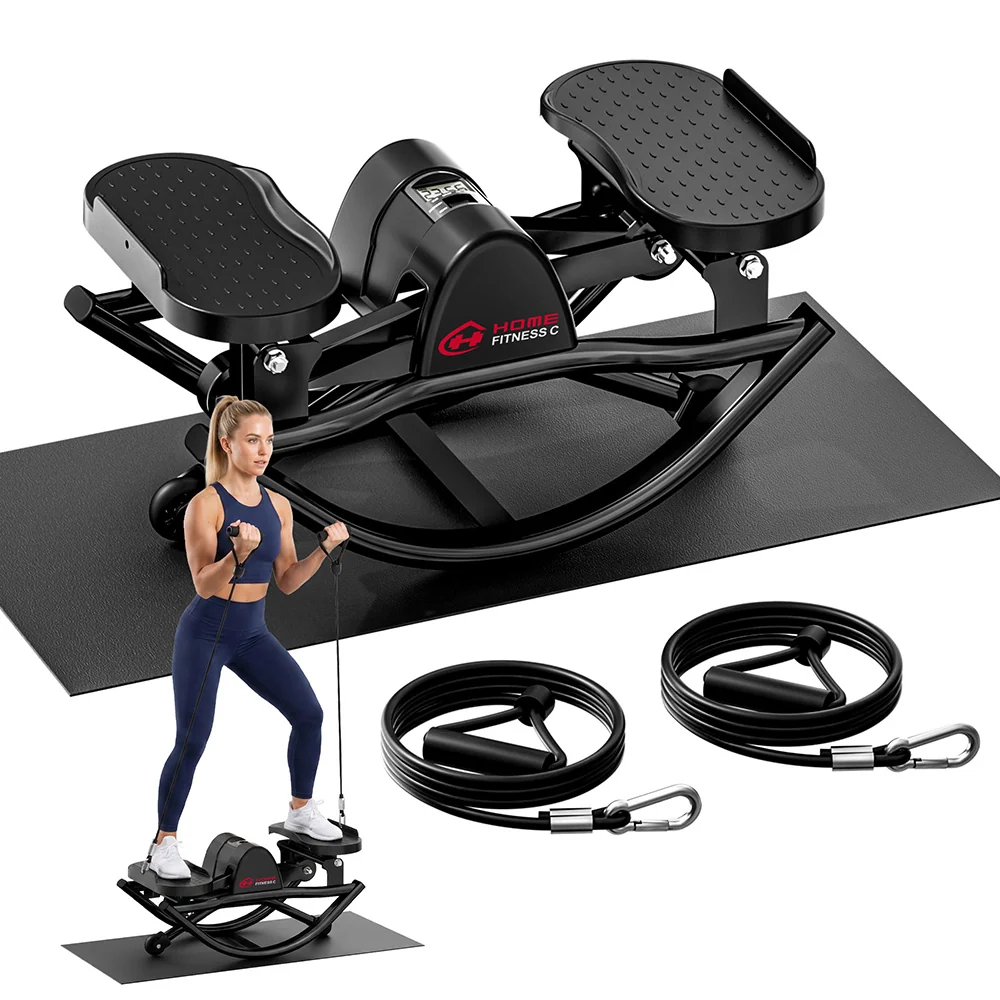 Home Fitness Code U-shaped rock stepper with resistance bands